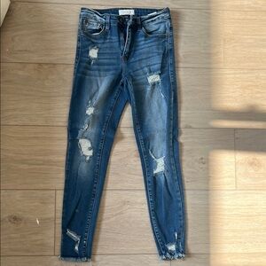 Distressed Blue Skinny Jeans
